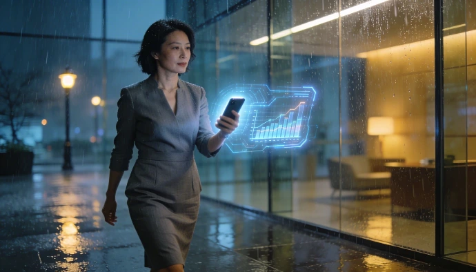 Femme téléphone connecté
