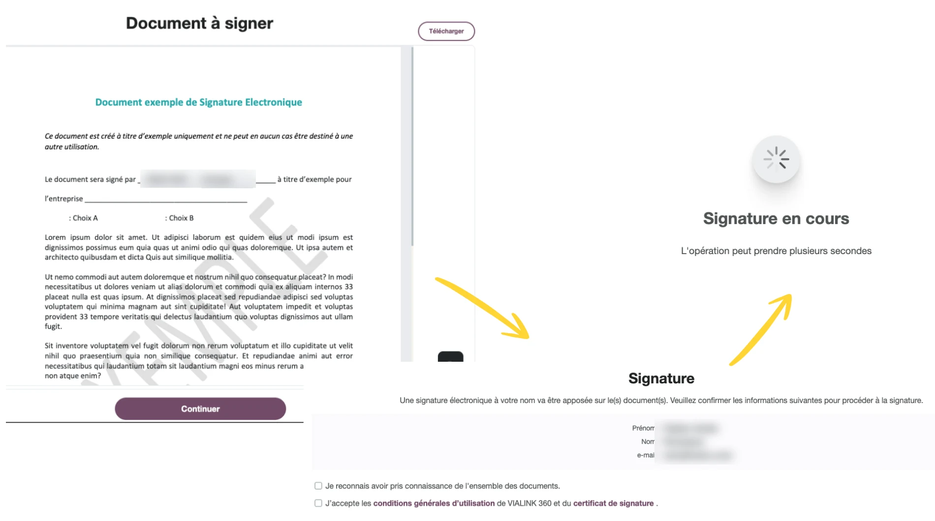Signature électronique de l'attestation de désignation